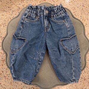 GAP Girls Denim Pants with Heart Patch Pockets - Blue